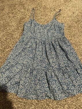 SHEIN Blue Ditsy Floral Ruffle Dress